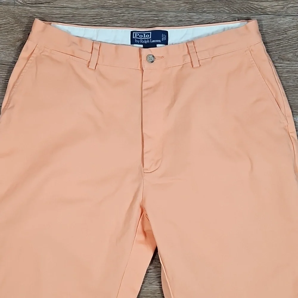 Polo Ralph Lauren 100% Cotton Classic Flat Front Chino Pant Light Orange Peach